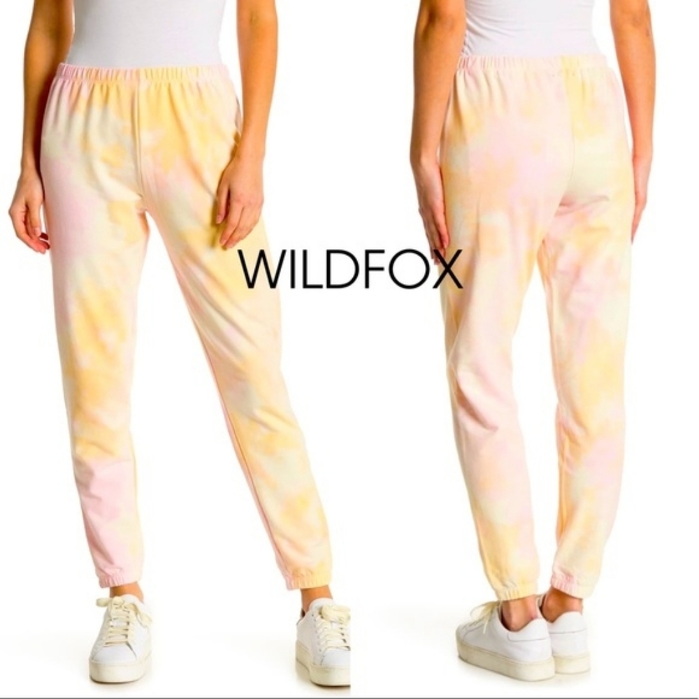 NWT Wildfox Knox joggers pink yellow cotton candy M